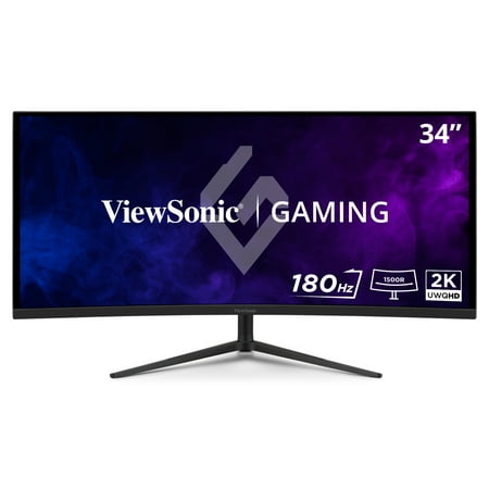 ViewSonic - VX3418C-2K 34 LCD UWQHD 180Hz, FreeSync Premium Curved Gaming Monitor (HDMI, Display Port) - Black