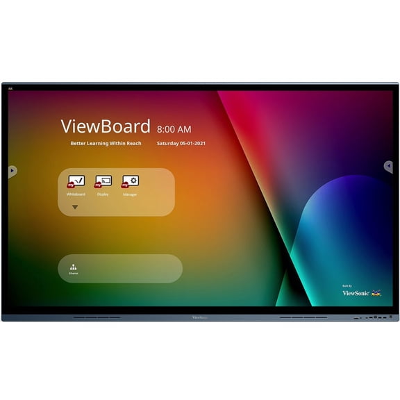 ViewSonic ViewBoard IFP7562, 4K UHD Interactive Display with Integrated Software, 65W USB C, RJ45, 350 cd/m2, 75"