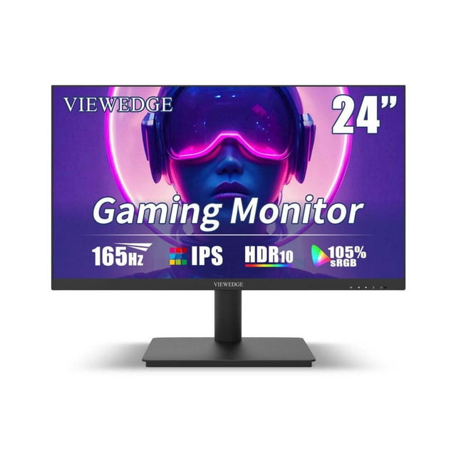Viewedge 24-inch Gaming Monitor, 165Hz Frameless IPS Panel, FHD 1080p and HDR 10 (Black)