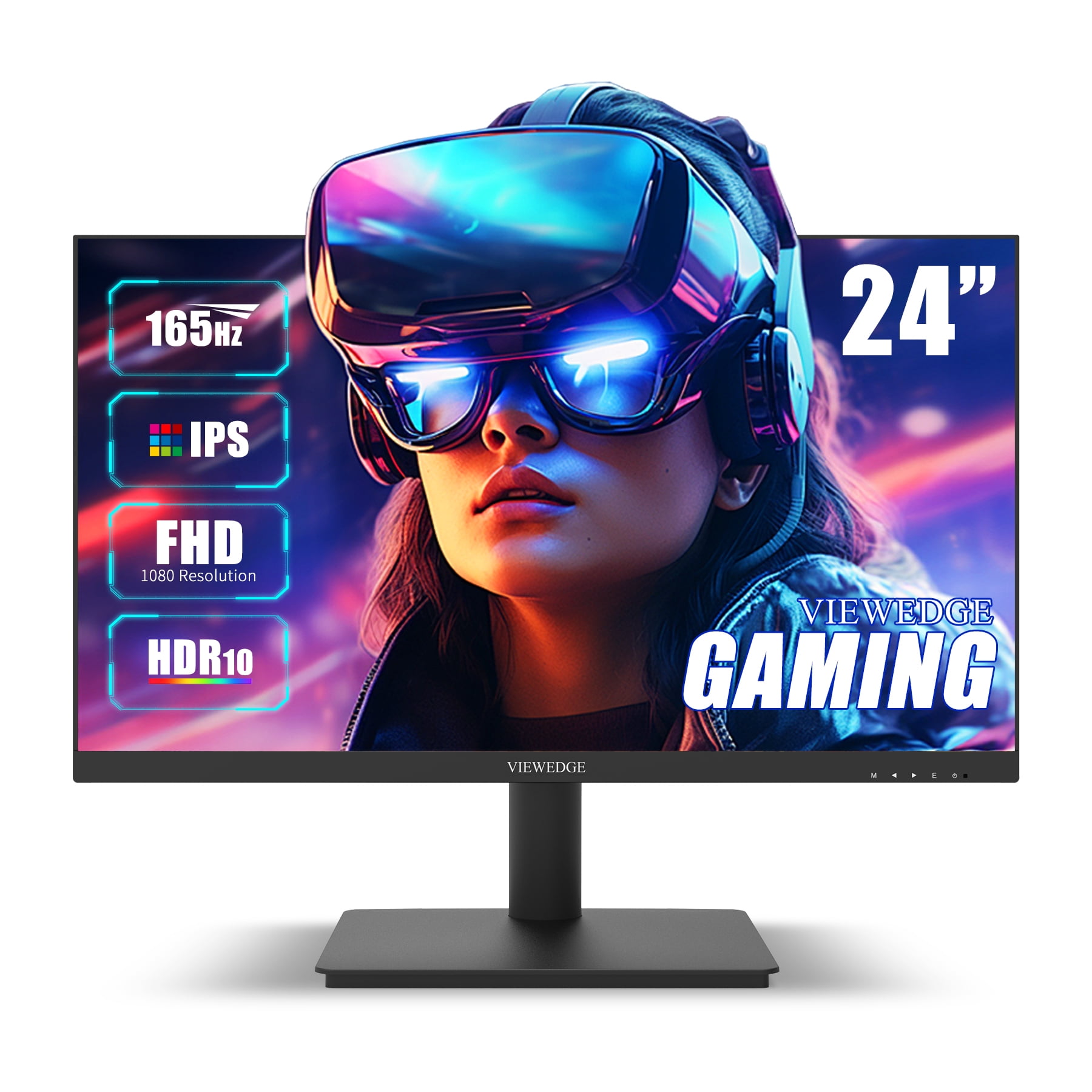 Viewedge 24 Inch Gaming Monitor with 165hz/144hz, IPS 1 ms, FHD 1080p and HDR 10 | PC Computer Monitor with 105% sRGB, Bluelight Filter, 2 HDMI & 1 DP Port, Support Freesync and VESA