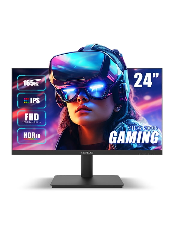 Viewedge 24 Inch Gaming Monitor with 165hz/144hz, IPS 1 ms, FHD 1080p and HDR 10 | PC Computer Monitor with 105% sRGB, Bluelight Filter, 2 HDMI & 1 DP Port, Support Freesync and VESA