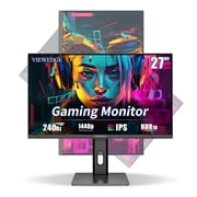 Viewedge Gaming Monitor 27 inch QHD 2560x1440p 240Hz Computer Monitor, 1ms HDR10 IPS DisplayPort HDMI 2K Vertical Monitor, Wall Mountable Built-in Speakers