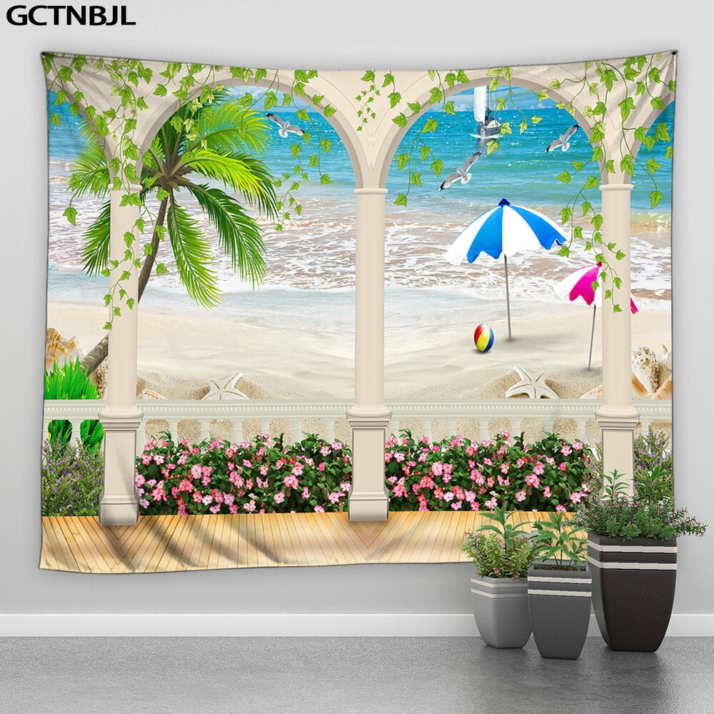 Viewing Platform Tapestry Beautiful Landscape Ancient Rome Middle Ages