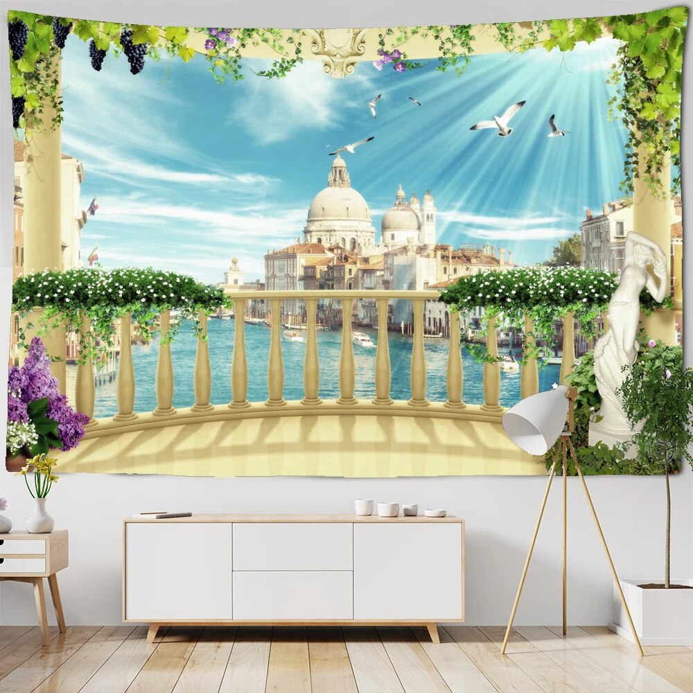 Viewing Platform Rome Viewing Platform Tapestry Wall Hang Ancit Rome Middle Ages Column ...