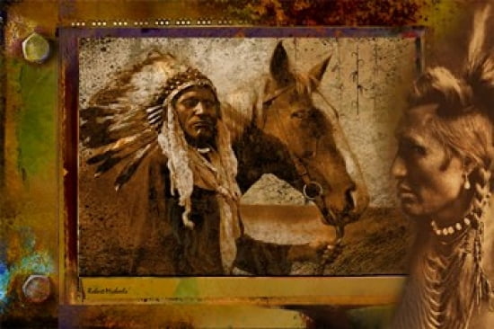 Viewing a Warrior and Horse Canvas Art - Robert Michaels (19 x 13)