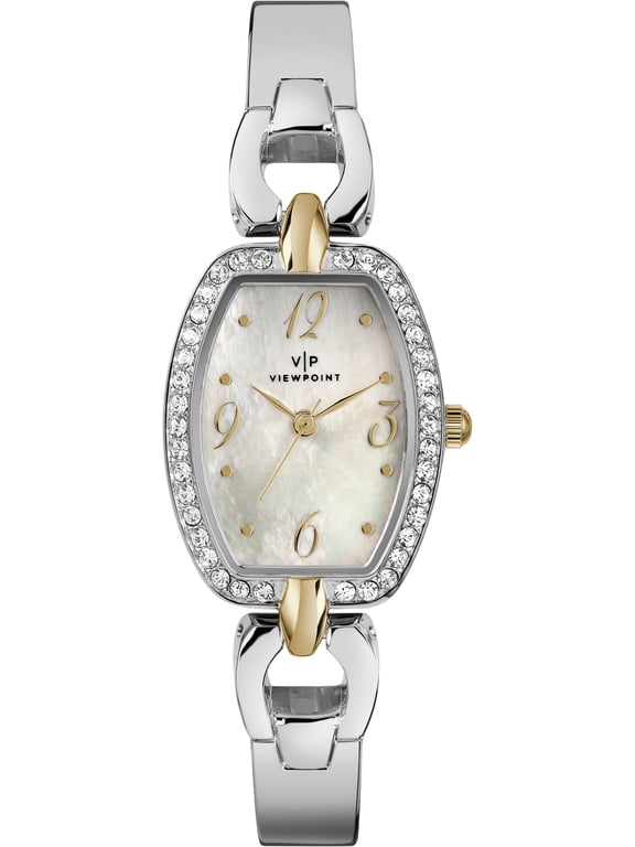 Viewpoint by Timex Women's 25mm Mother-of-Pearl Dial Watch Silver-Tone Bracelet