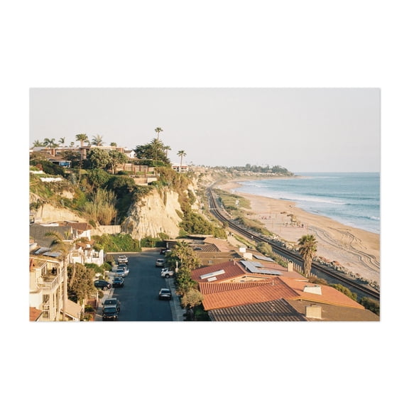 Views from La Rambla, San Clemente 01 - San Clemente California Photography Coast Beach Ocean Scenic Palm Tree Seaside Railroad Unframed Wall Art Print 4 x 6 inches