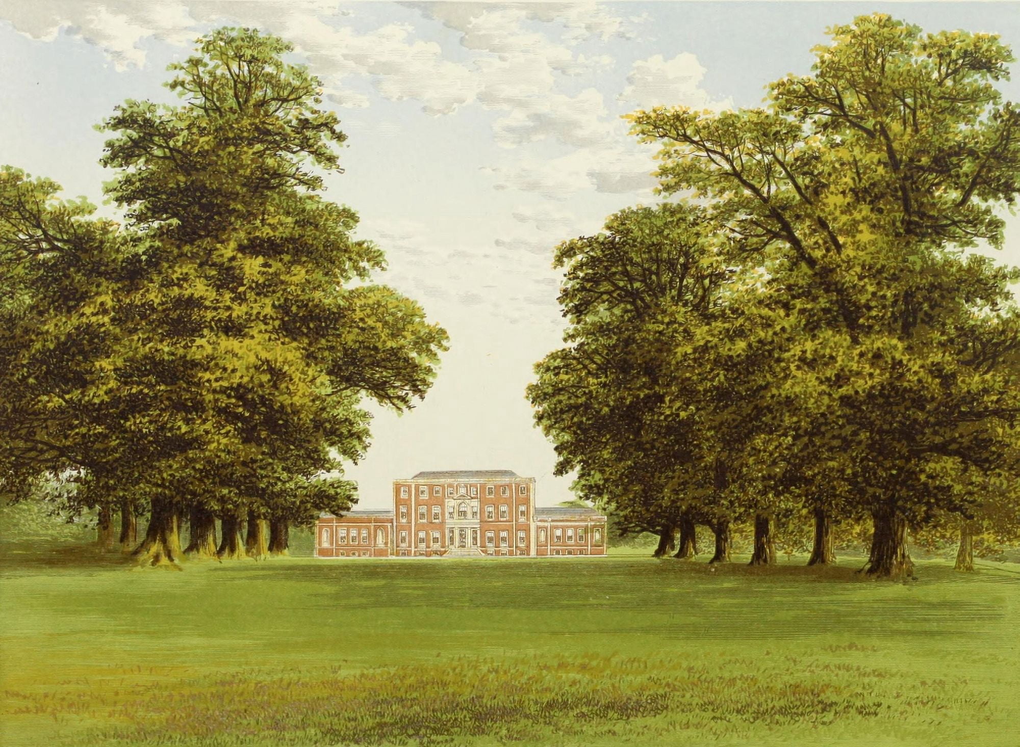 Views of Seats 1880 Aldby Park Canvas Art - AF Lydon (18 x 24)
