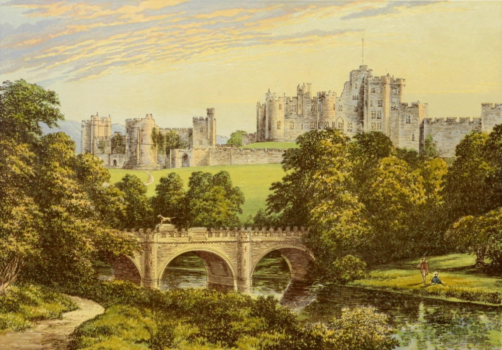 Views of Seats 1880 Alnwick Castle Canvas Art - AF Lydon (24 x 36)