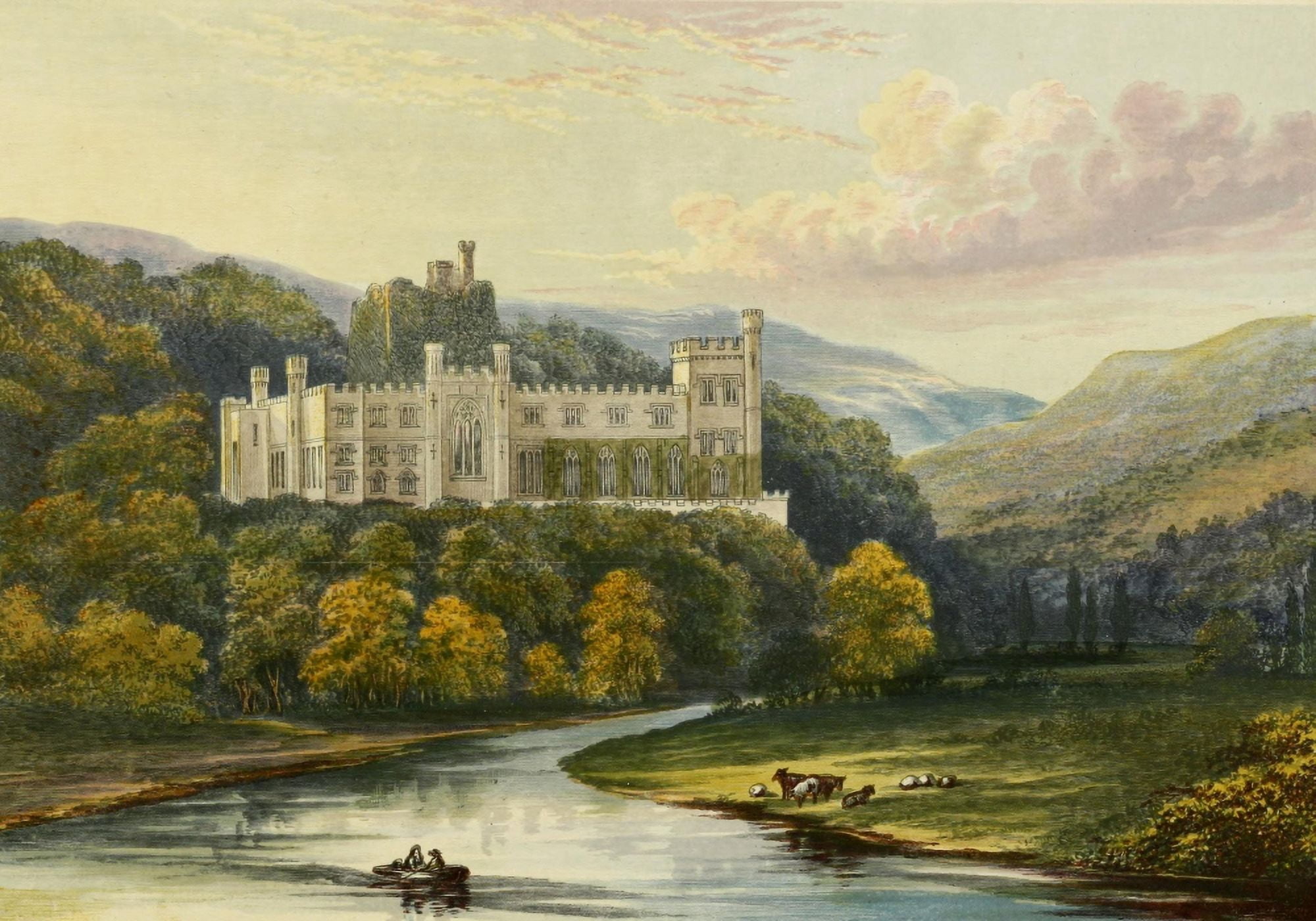 Views of Seats 1880 Arundel Castle Canvas Art - AF Lydon (18 x 24)