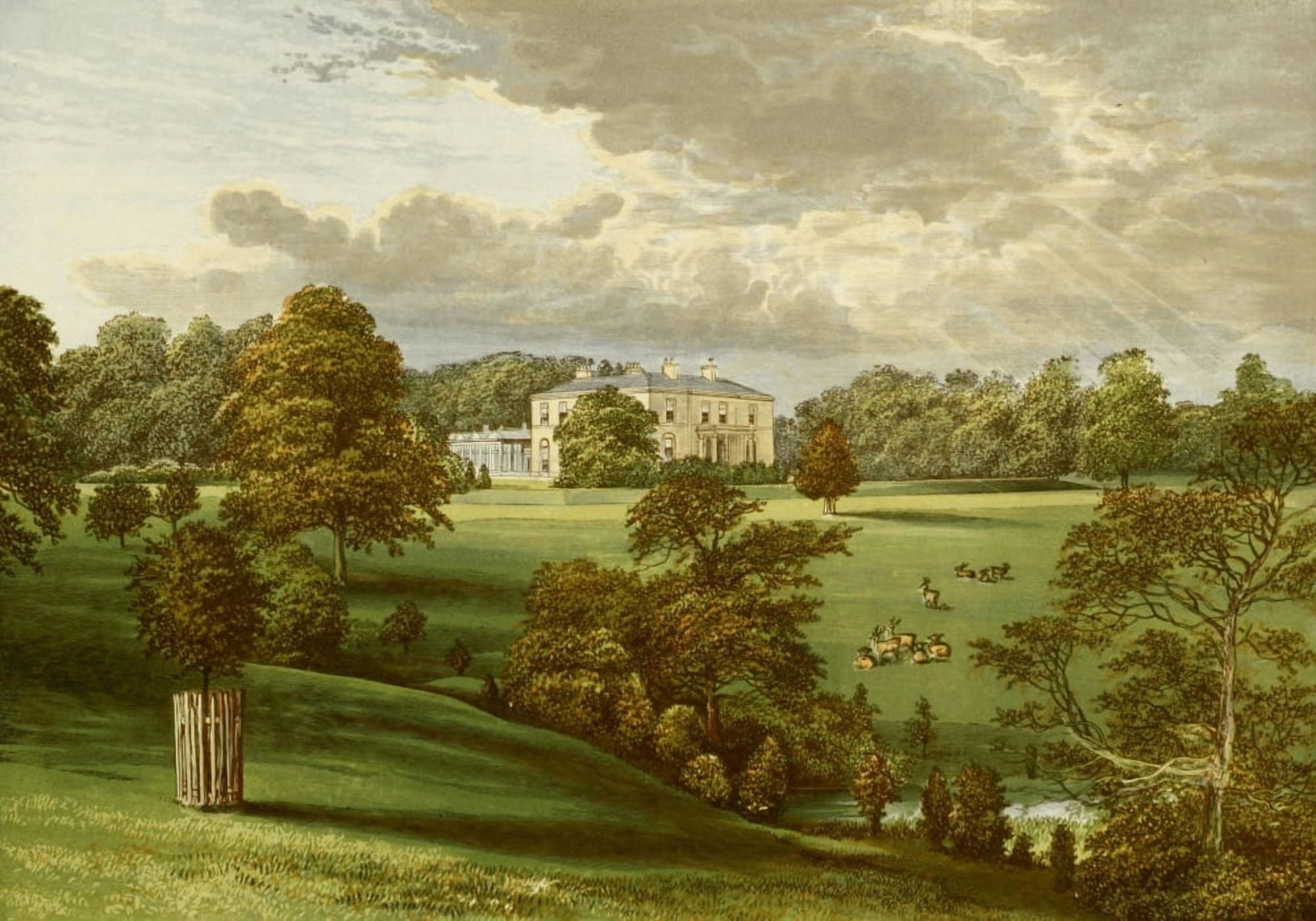 Views of Seats 1880 Ashcombe Park Canvas Art - AF Lydon (18 x 24)