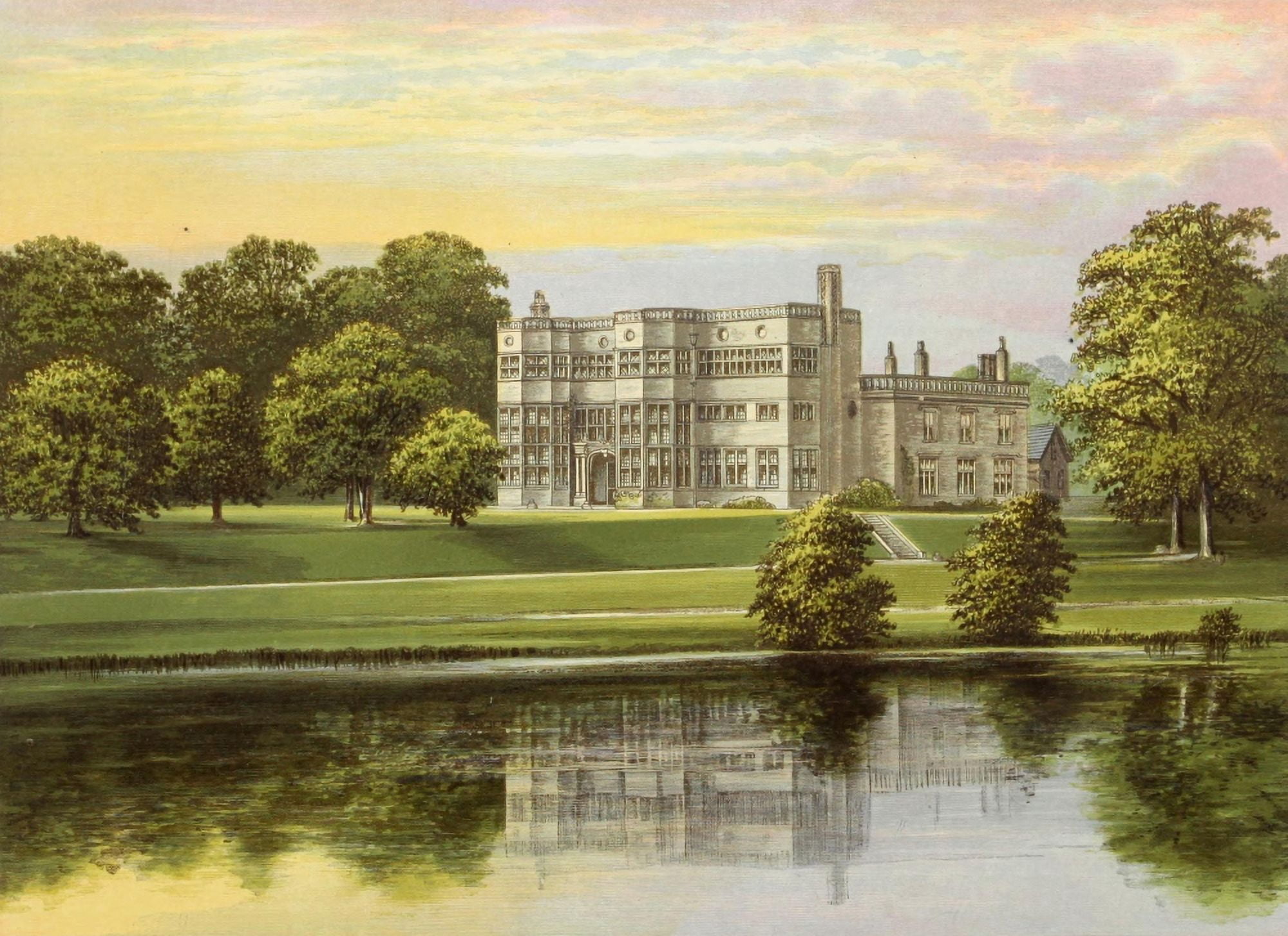 Views of Seats 1880 Astley Hall Canvas Art - AF Lydon (24 x 36)
