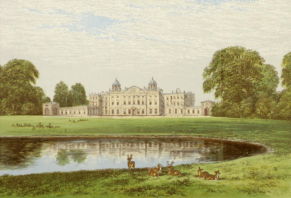 Views of Seats 1880 Badminton House Canvas Art - AF Lydon (24 x 36)
