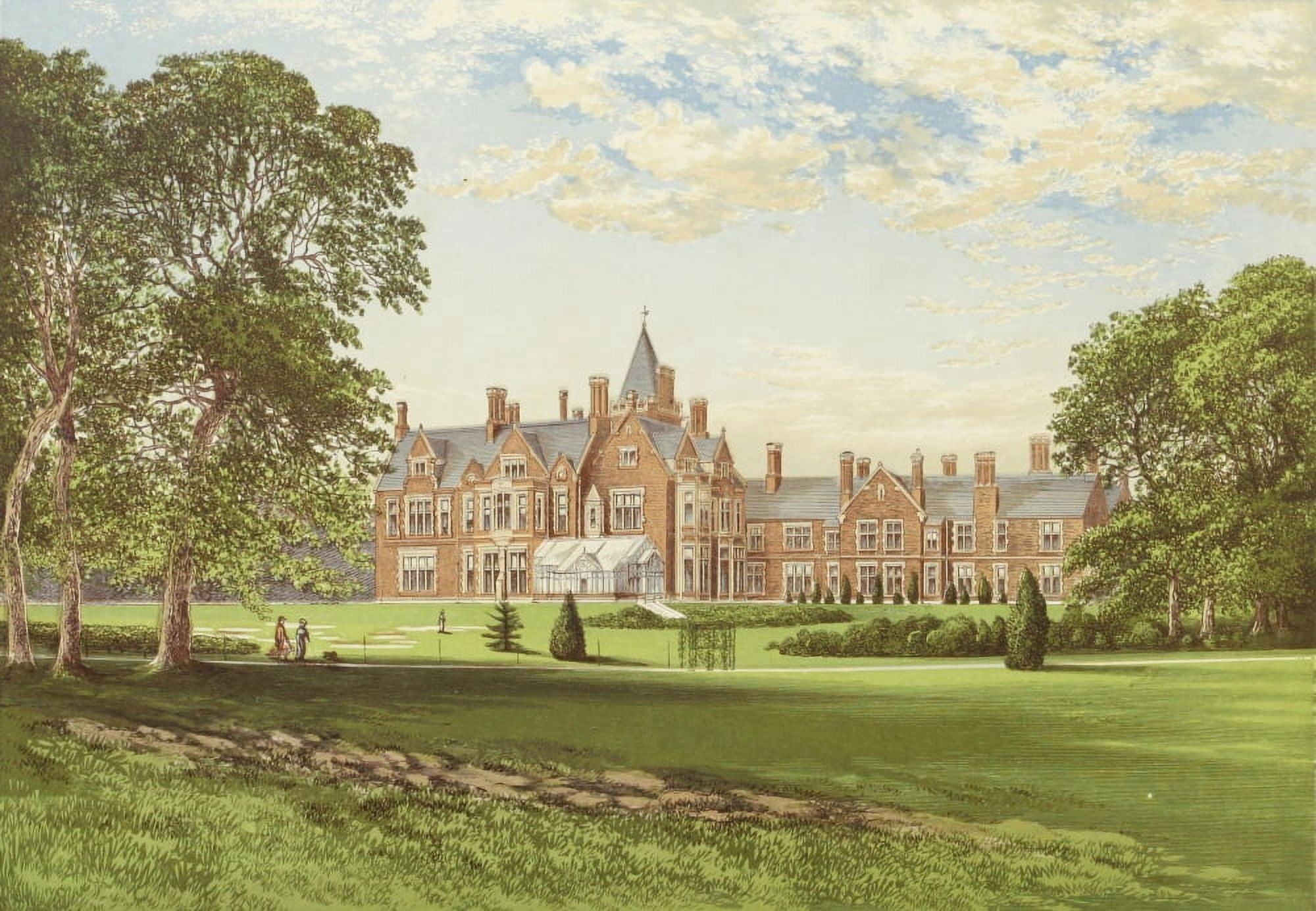 Views of Seats 1880 Bagshot Park Canvas Art - AF Lydon (24 x 36)