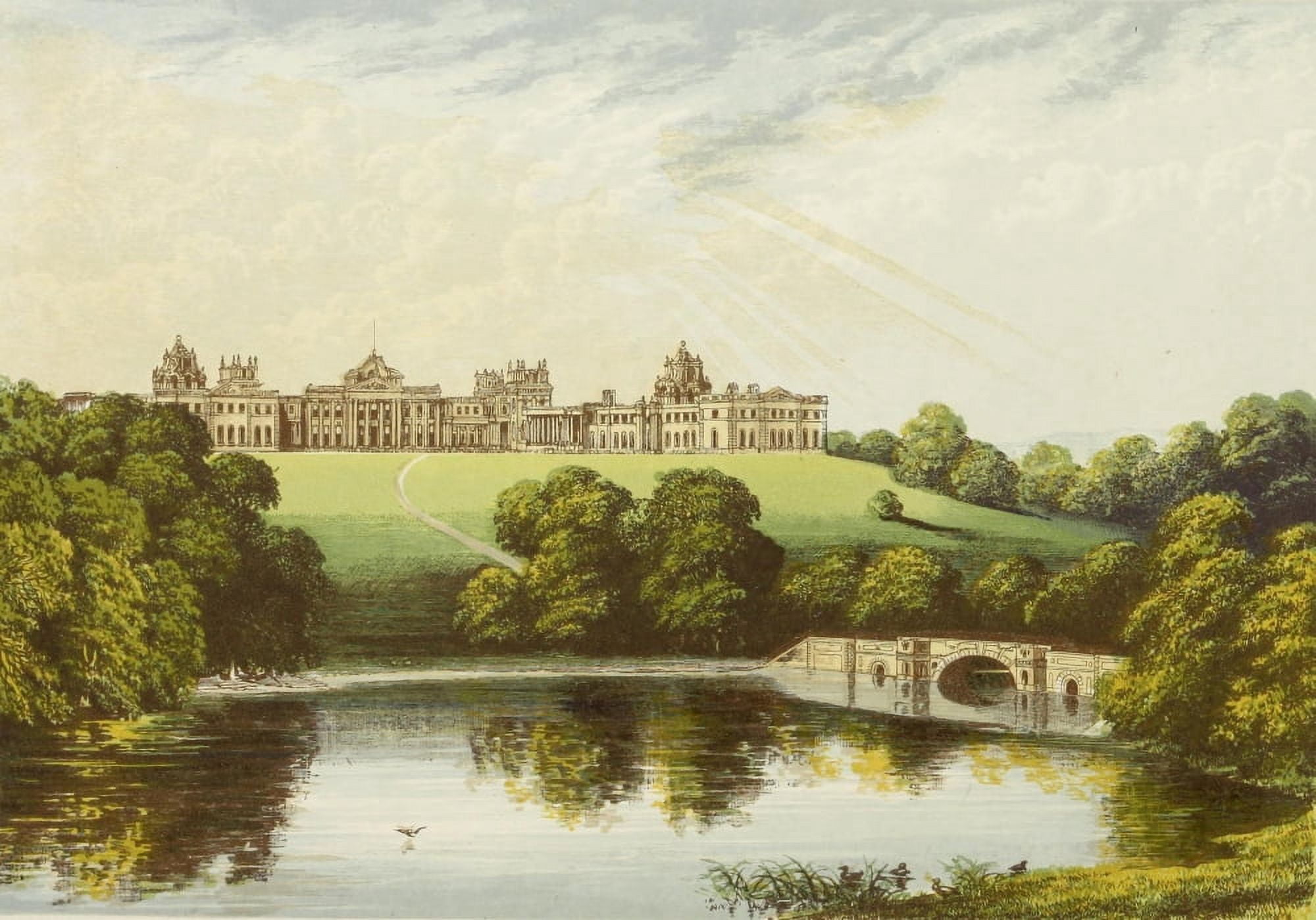 Views of Seats 1880 Blenheim Canvas Art - AF Lydon (24 x 36)