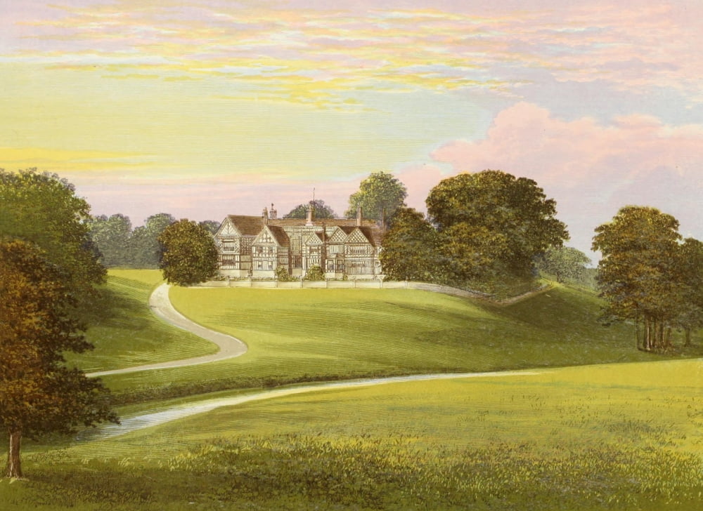 Views of Seats 1880 Bramhall Hall Canvas Art - AF Lydon (18 x 24)