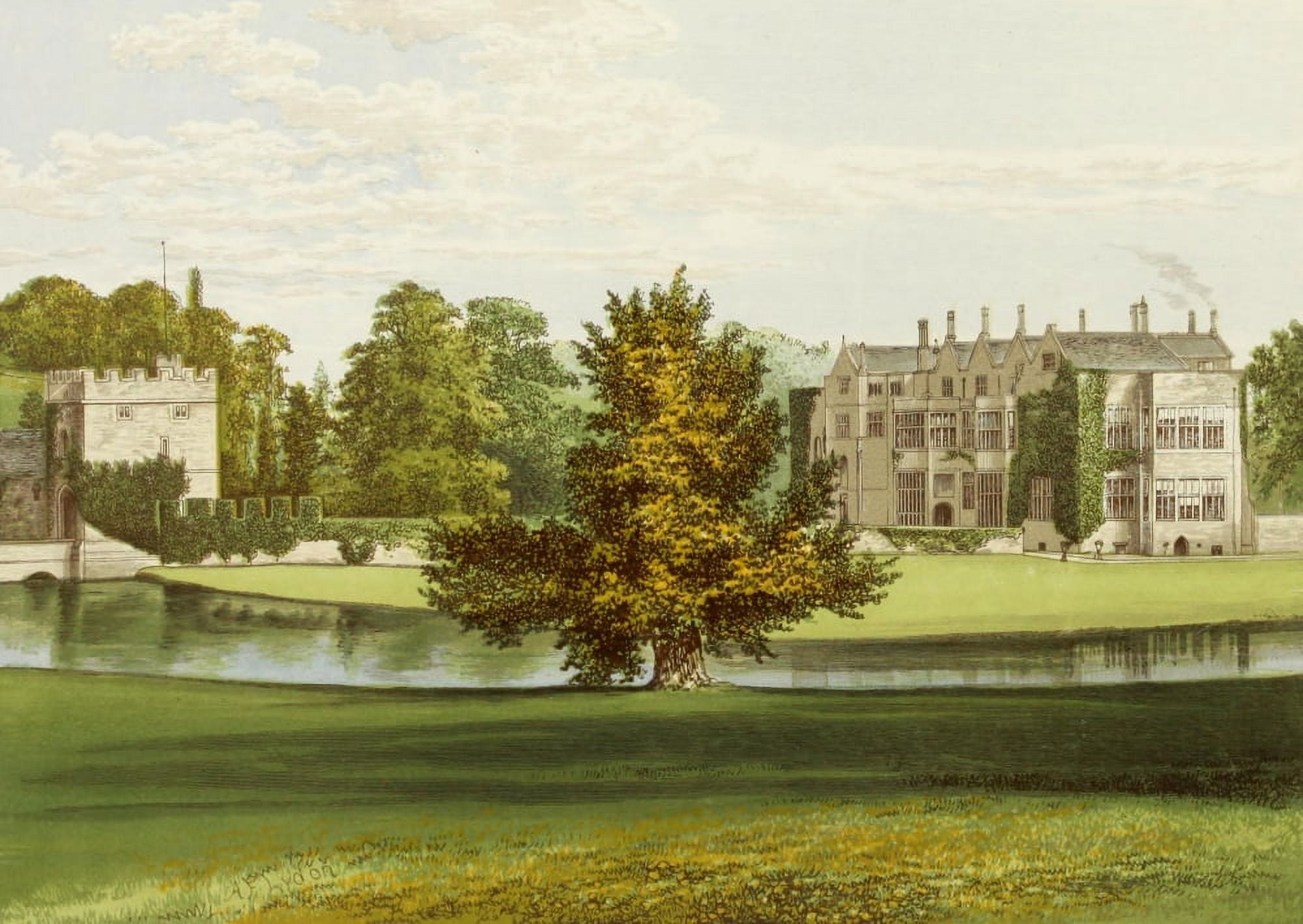 Views of Seats 1880 Broughton Castle Canvas Art - AF Lydon (18 x 24)