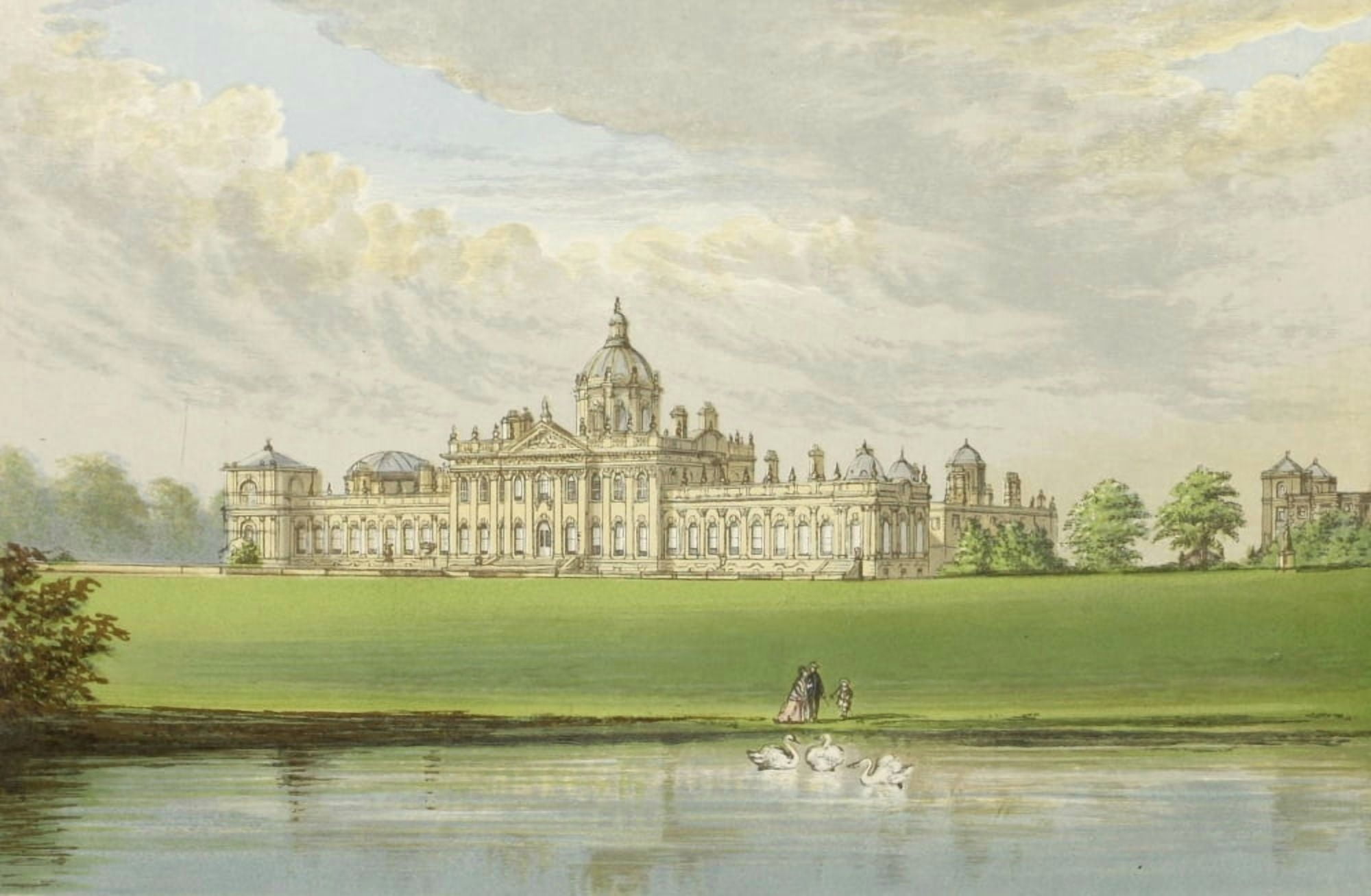 Views of Seats 1880 Castle Howard Canvas Art - AF Lydon (24 x 36)