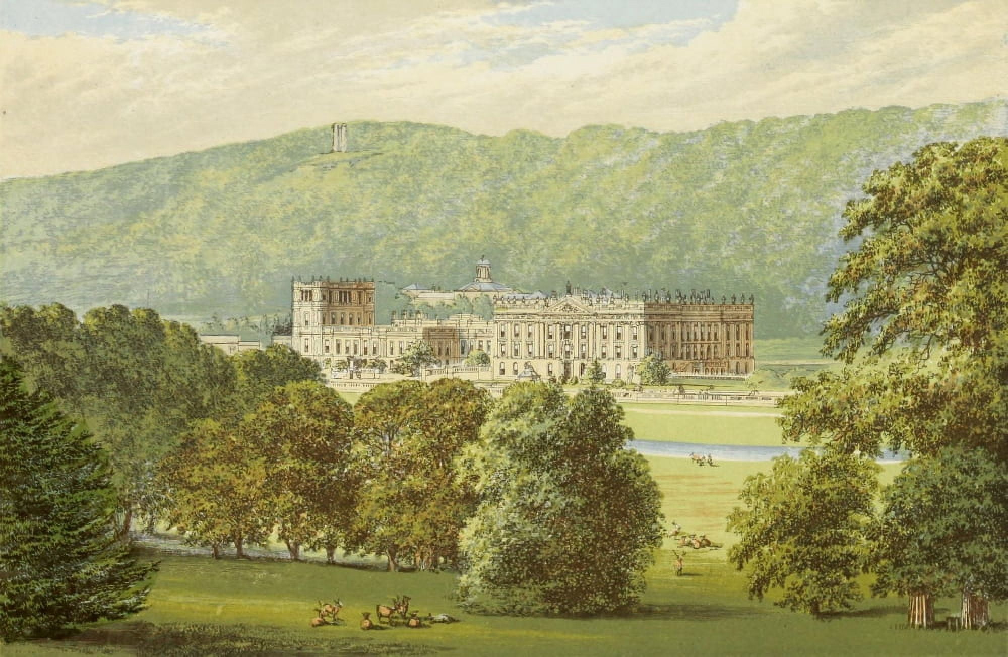 Views of Seats 1880 Chatsworth Canvas Art - AF Lydon (18 x 24)