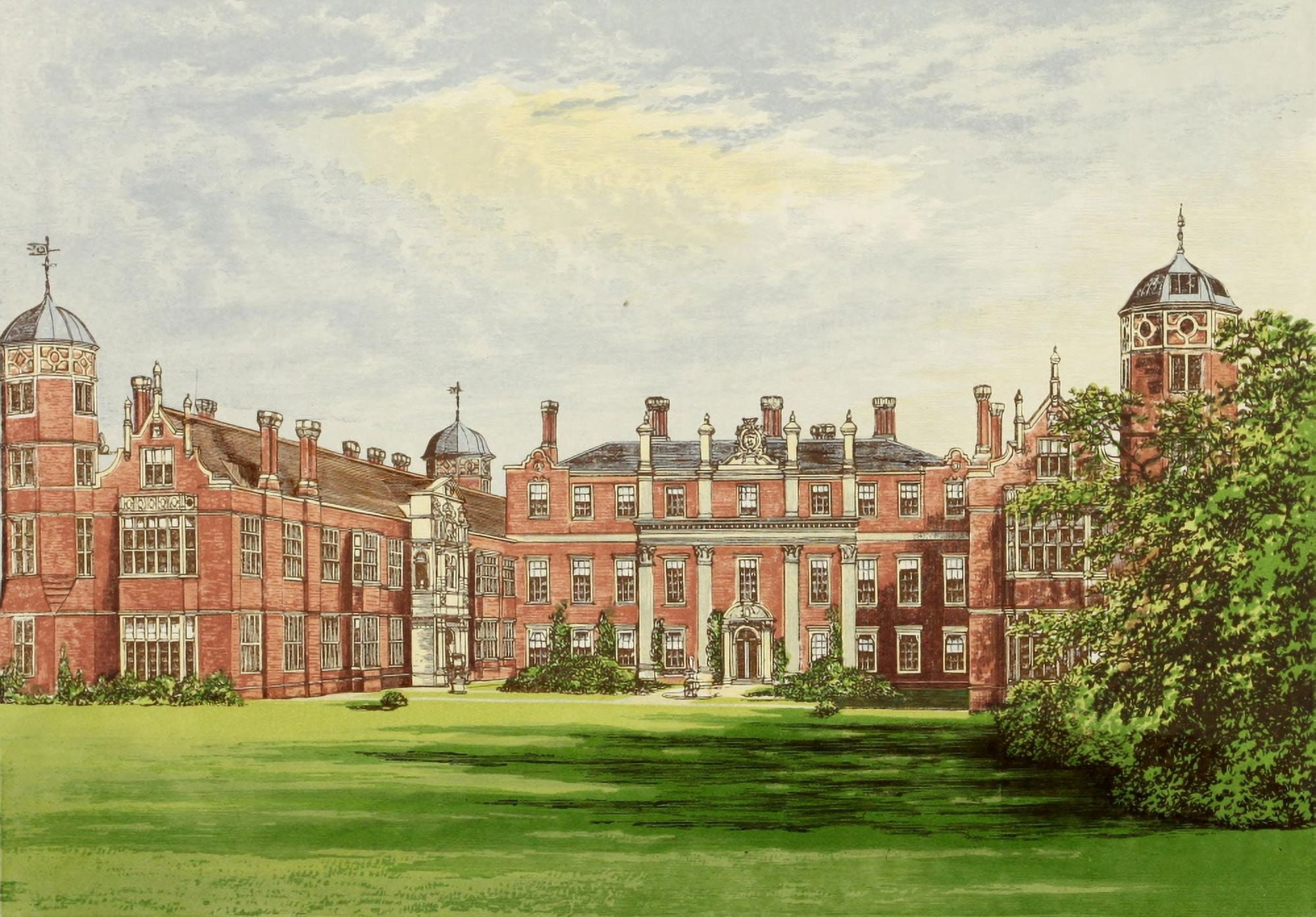 Views of Seats 1880 Cobham Hall Canvas Art - AF Lydon (18 x 24)