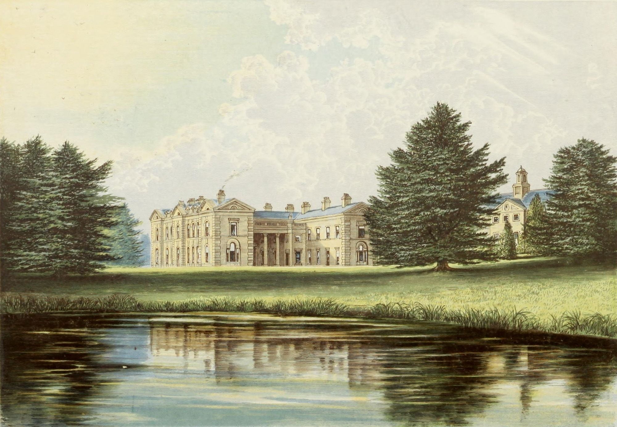Views of Seats 1880 Compton Verney Canvas Art - AF Lydon (18 x 24)