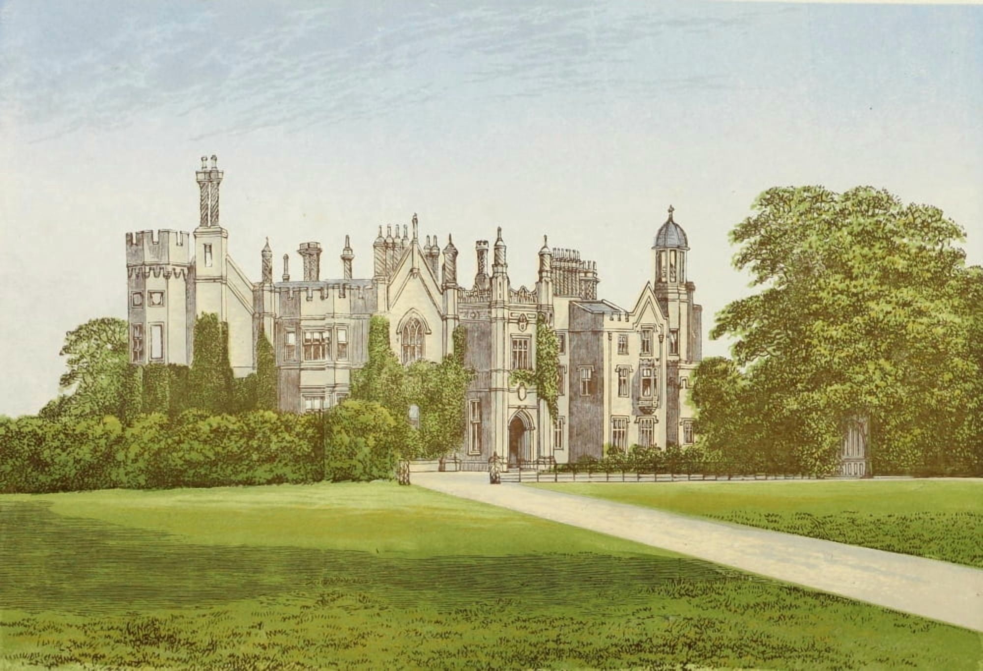 Views of Seats 1880 Danbury Palace Canvas Art - AF Lydon (24 x 36)
