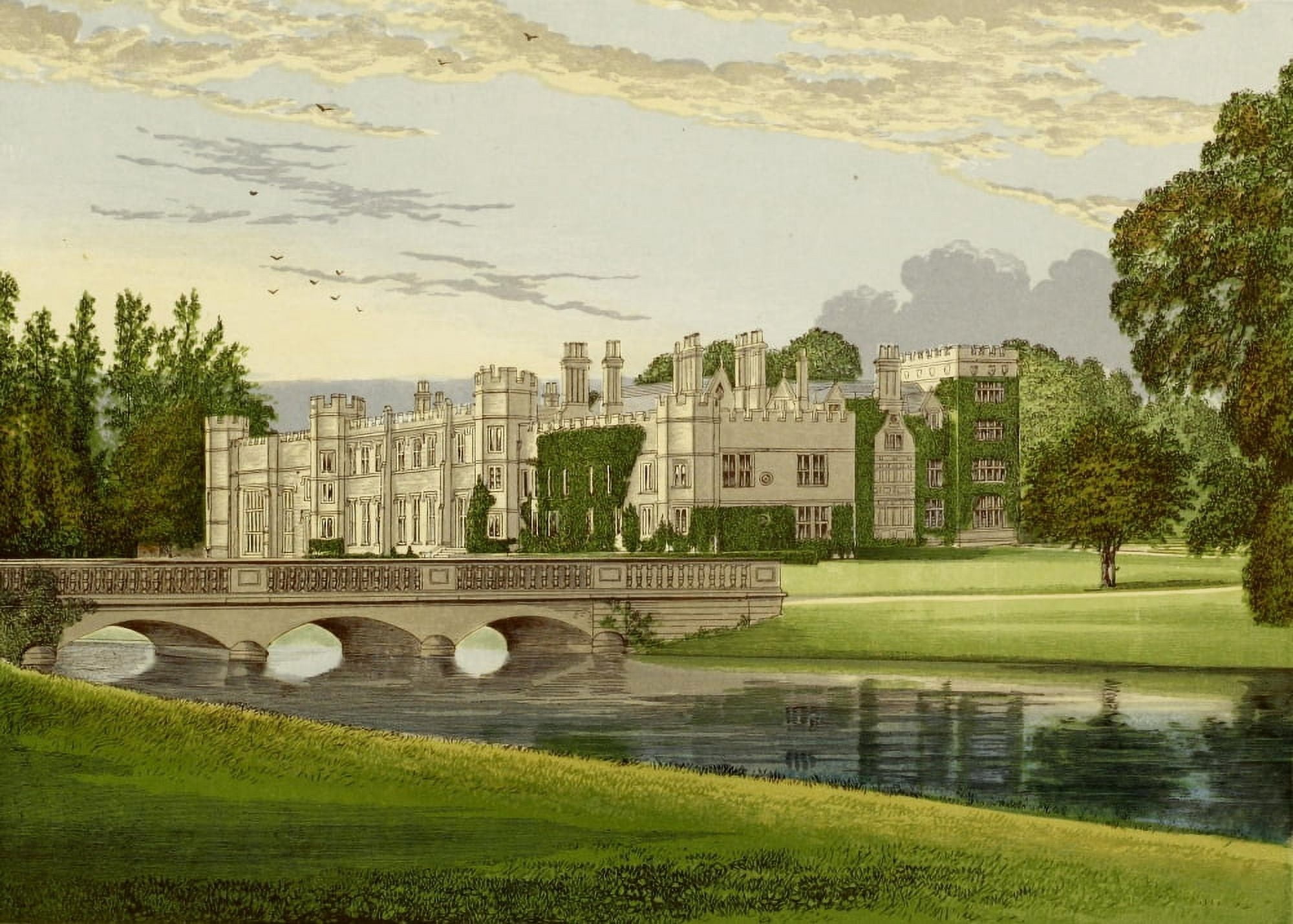 Views of Seats 1880 Deene Park Canvas Art - AF Lydon (24 x 36)
