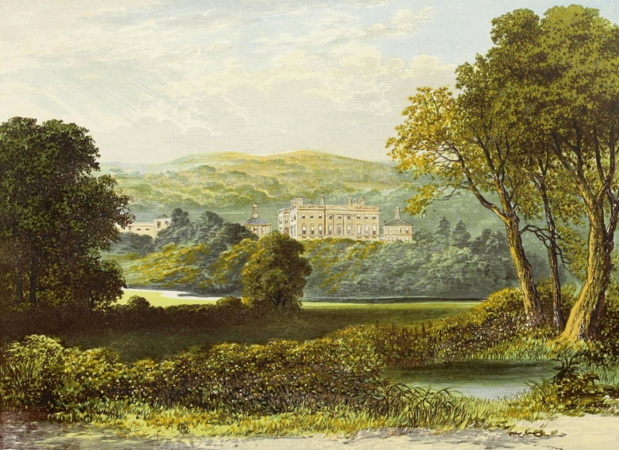 Views of Seats 1880 Denton Park Canvas Art - AF Lydon (24 x 36)