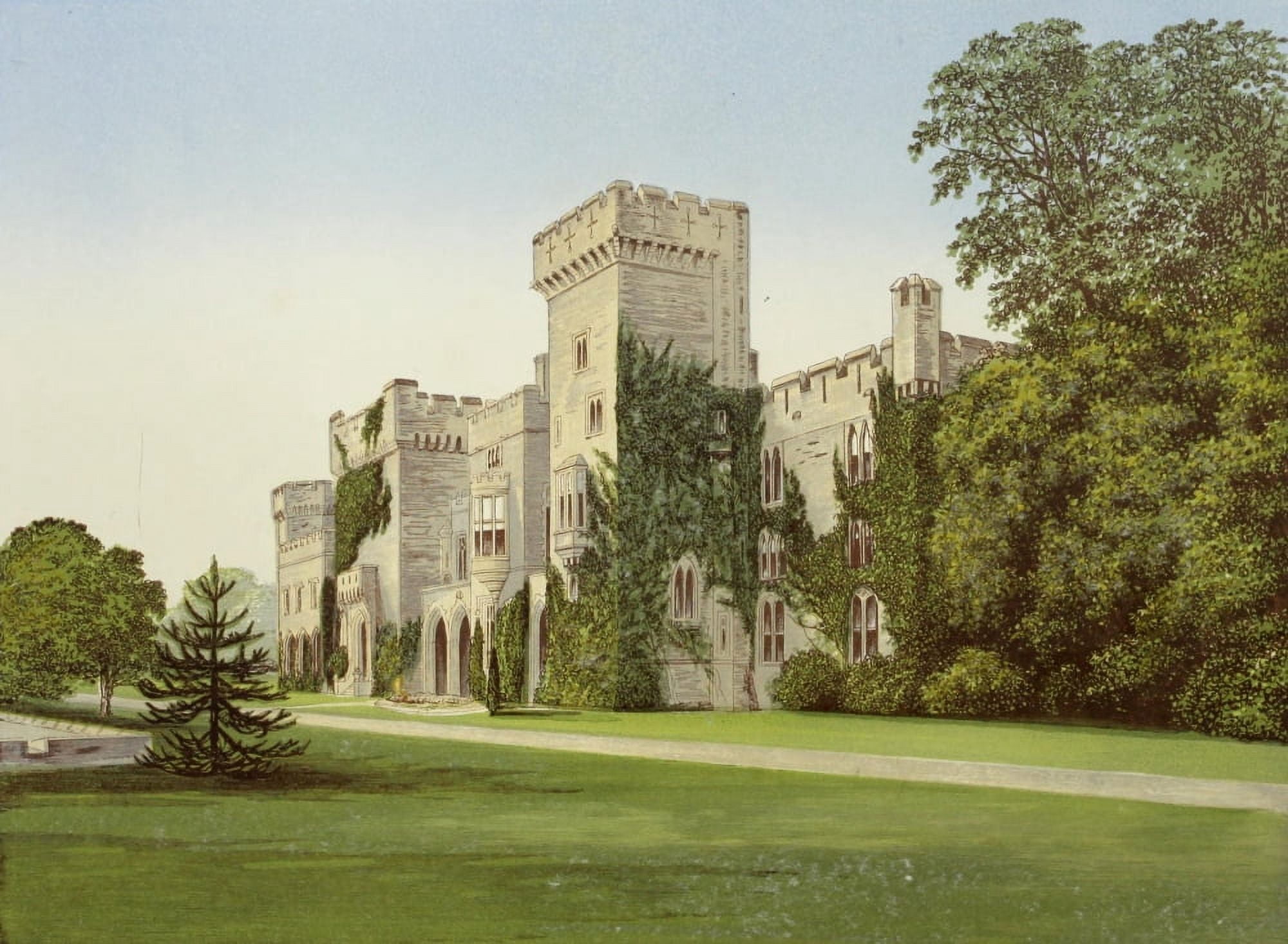 Views of Seats 1880 Downton Hall Canvas Art - AF Lydon (18 x 24)