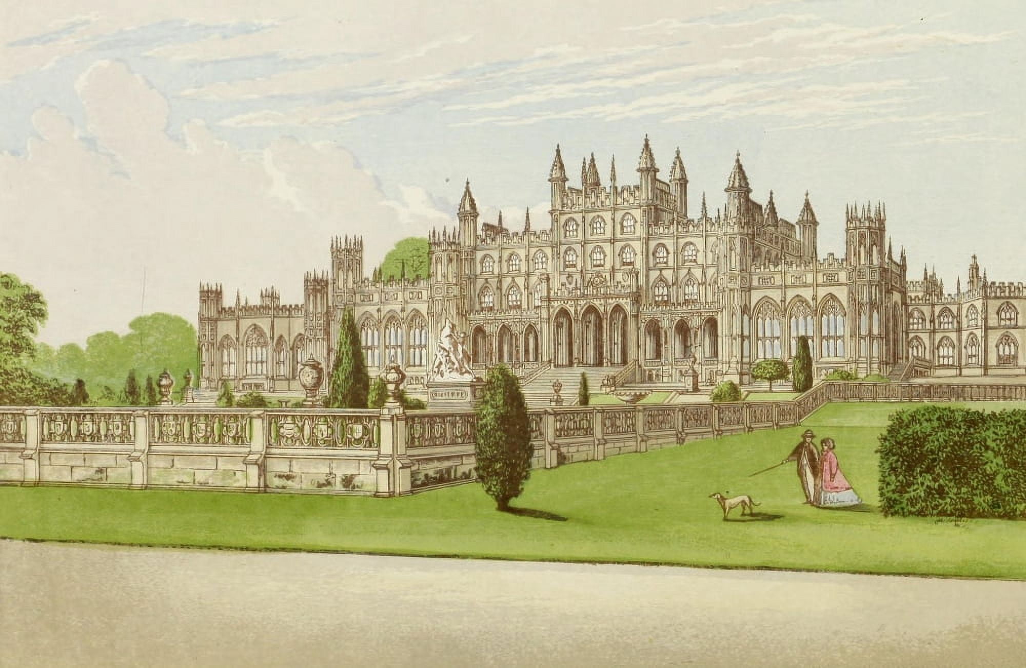 Views of Seats 1880 Eaton Hall Canvas Art - AF Lydon (24 x 36)