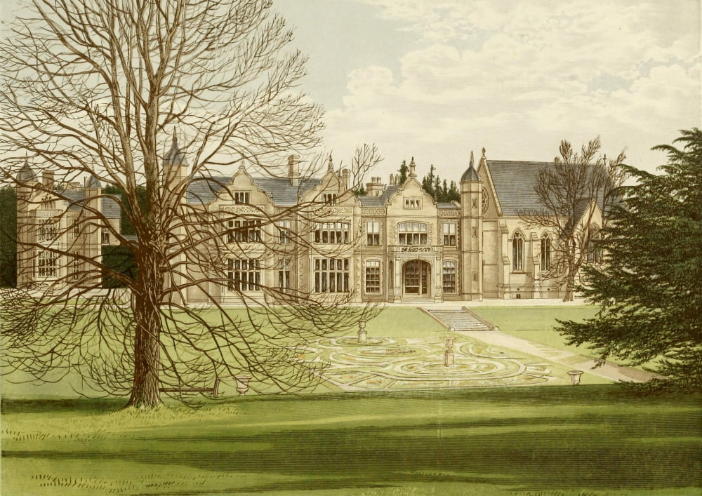 Views of Seats 1880 Exton House Canvas Art - AF Lydon (24 x 36)