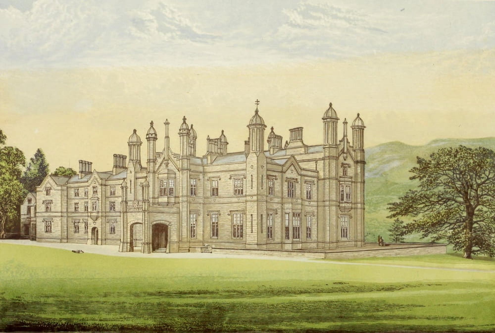 Views of Seats 1880 Glanusk Park Canvas Art - AF Lydon (24 x 36)