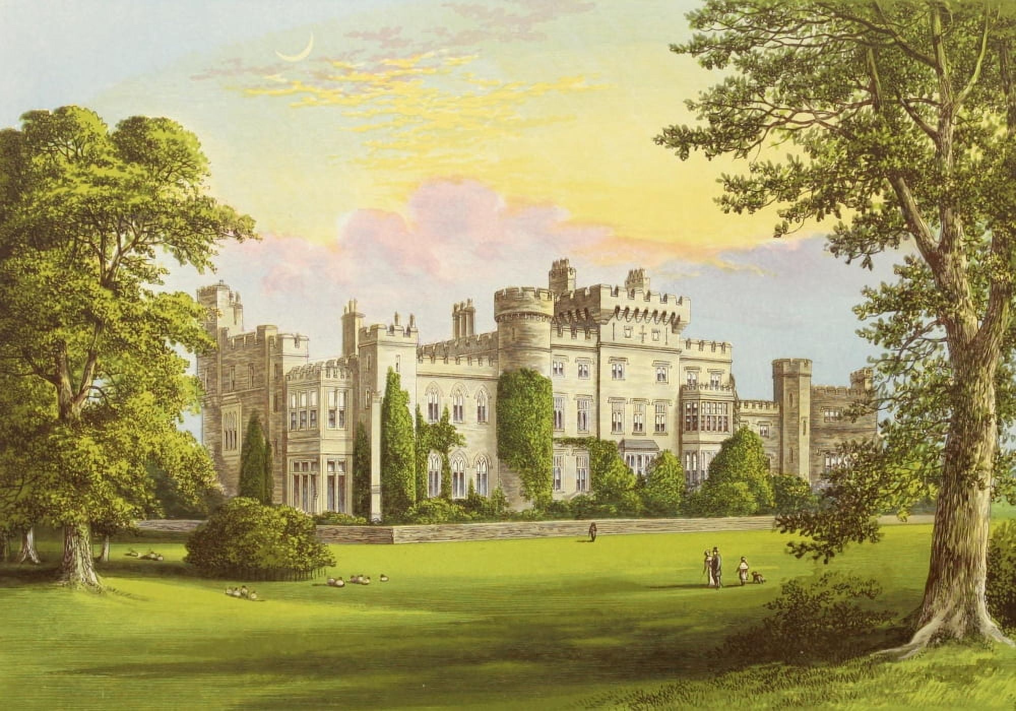 Views of Seats 1880 Hawarden Castle Canvas Art - AF Lydon (18 x 24)