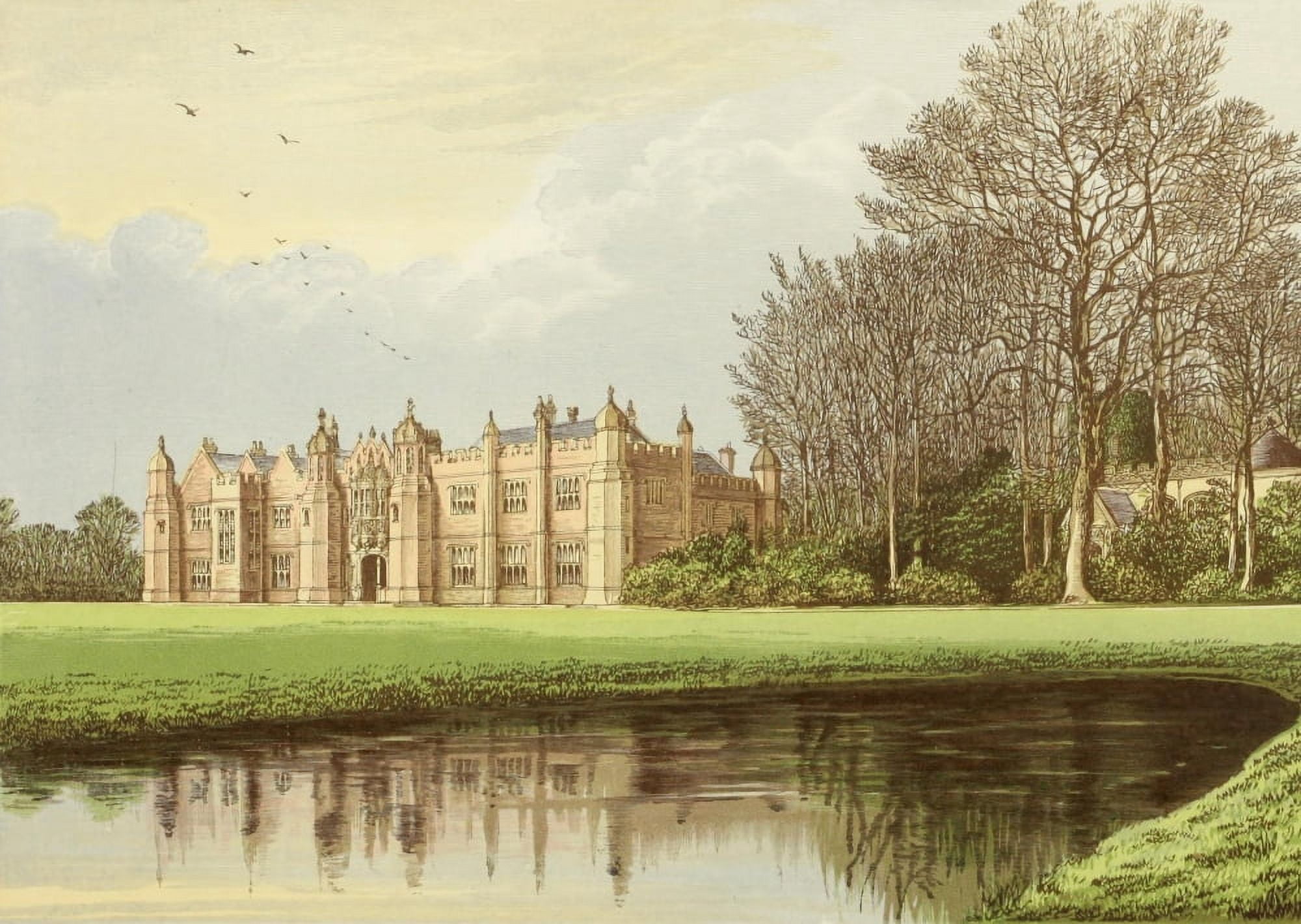 Views of Seats 1880 Hengrave Hall Canvas Art - AF Lydon (24 x 36)