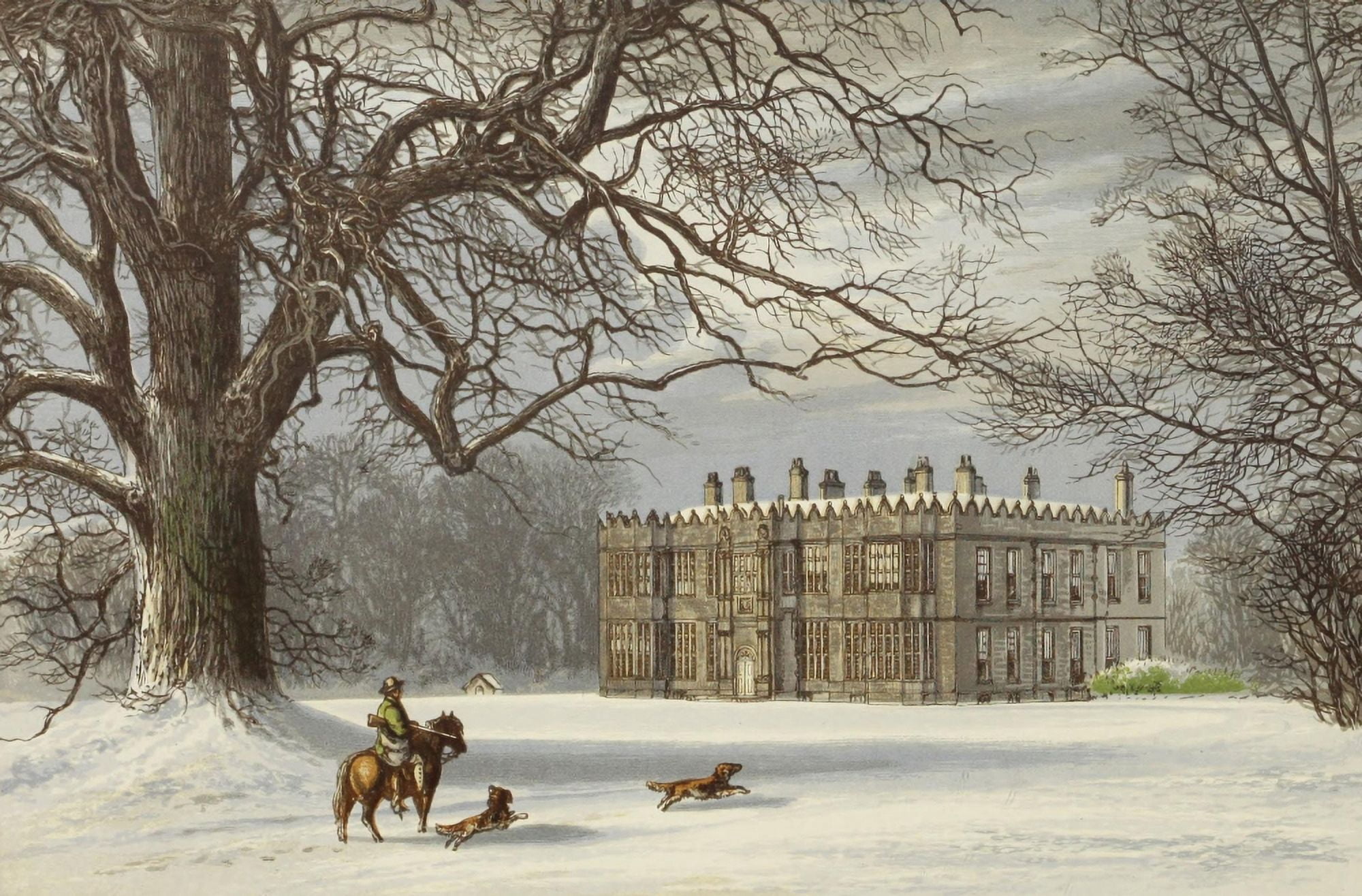 Views of Seats 1880 Howsham Hall Canvas Art - AF Lydon (24 x 36)