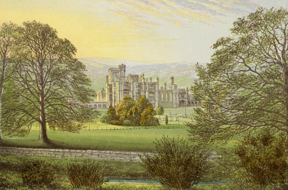Views of Seats 1880 Ilam Hall Canvas Art - AF Lydon (24 x 36)