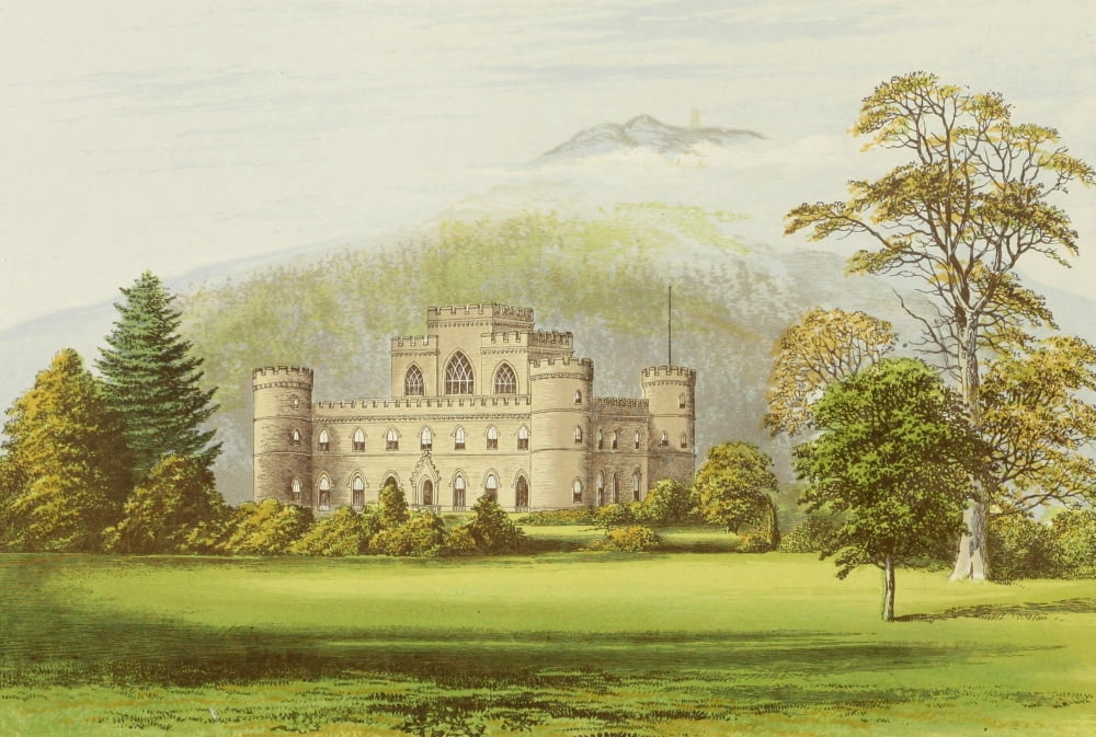 Views of Seats 1880 Inverary Castle Canvas Art - AF Lydon (18 x 24)