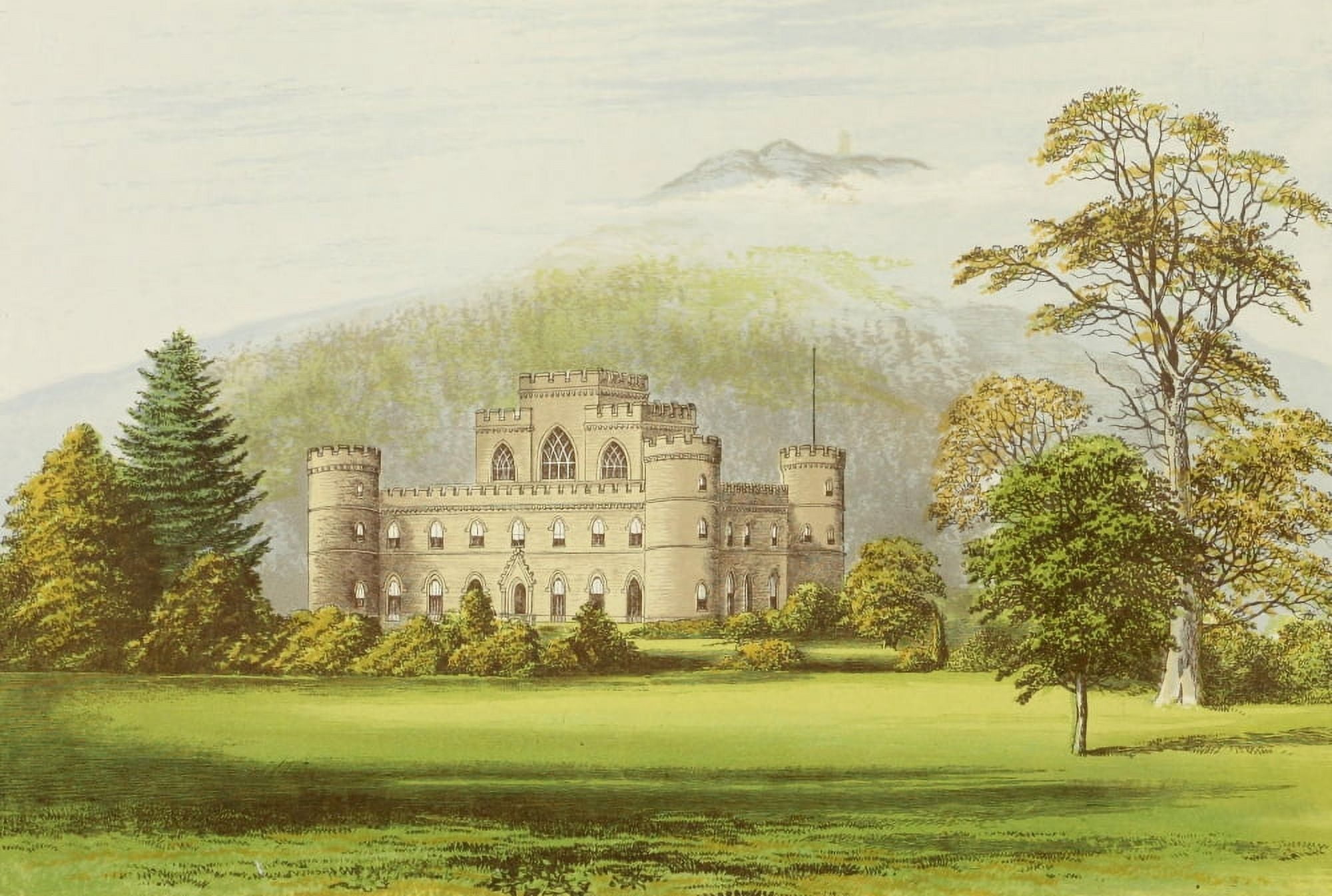 Views of Seats 1880 Inverary Castle Canvas Art - AF Lydon (24 x 36)