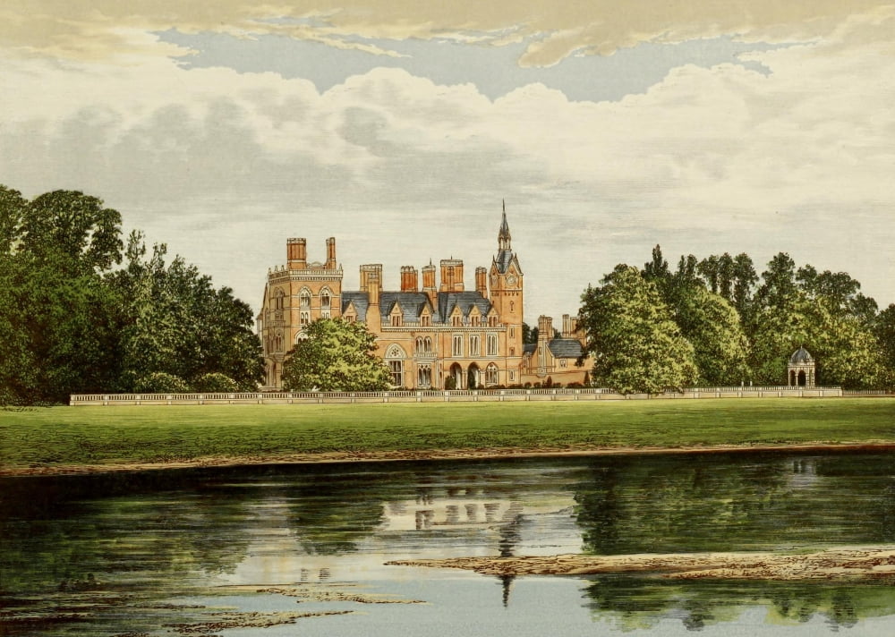 Views of Seats 1880 Kelham Hall Canvas Art - AF Lydon (18 x 24)