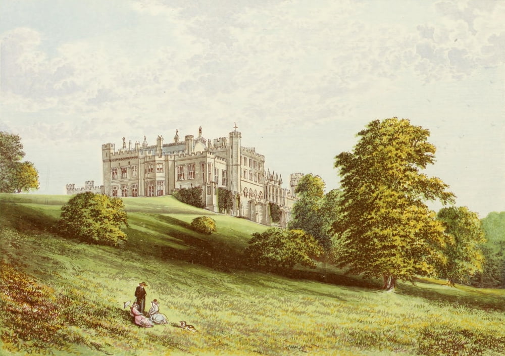 Views of Seats 1880 Lambton Castle Canvas Art - AF Lydon (18 x 24)