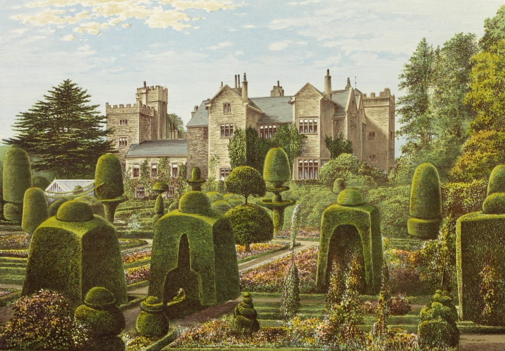 Views of Seats 1880 Levens Hall Canvas Art - AF Lydon (18 x 24)