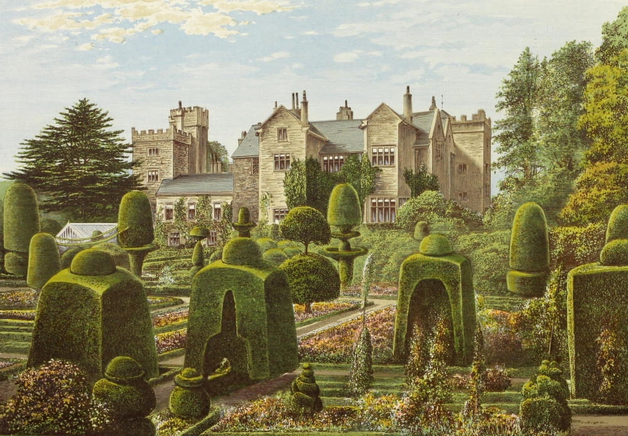Views of Seats 1880 Levens Hall Canvas Art - AF Lydon (24 x 36)