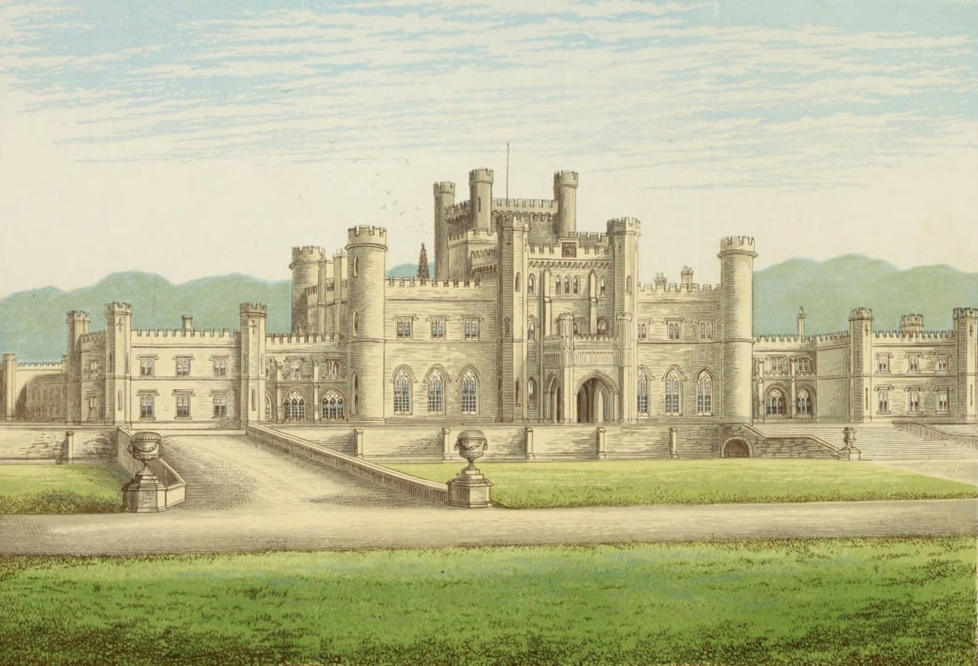 Views of Seats 1880 Lowther Castle Canvas Art - AF Lydon (18 x 24)