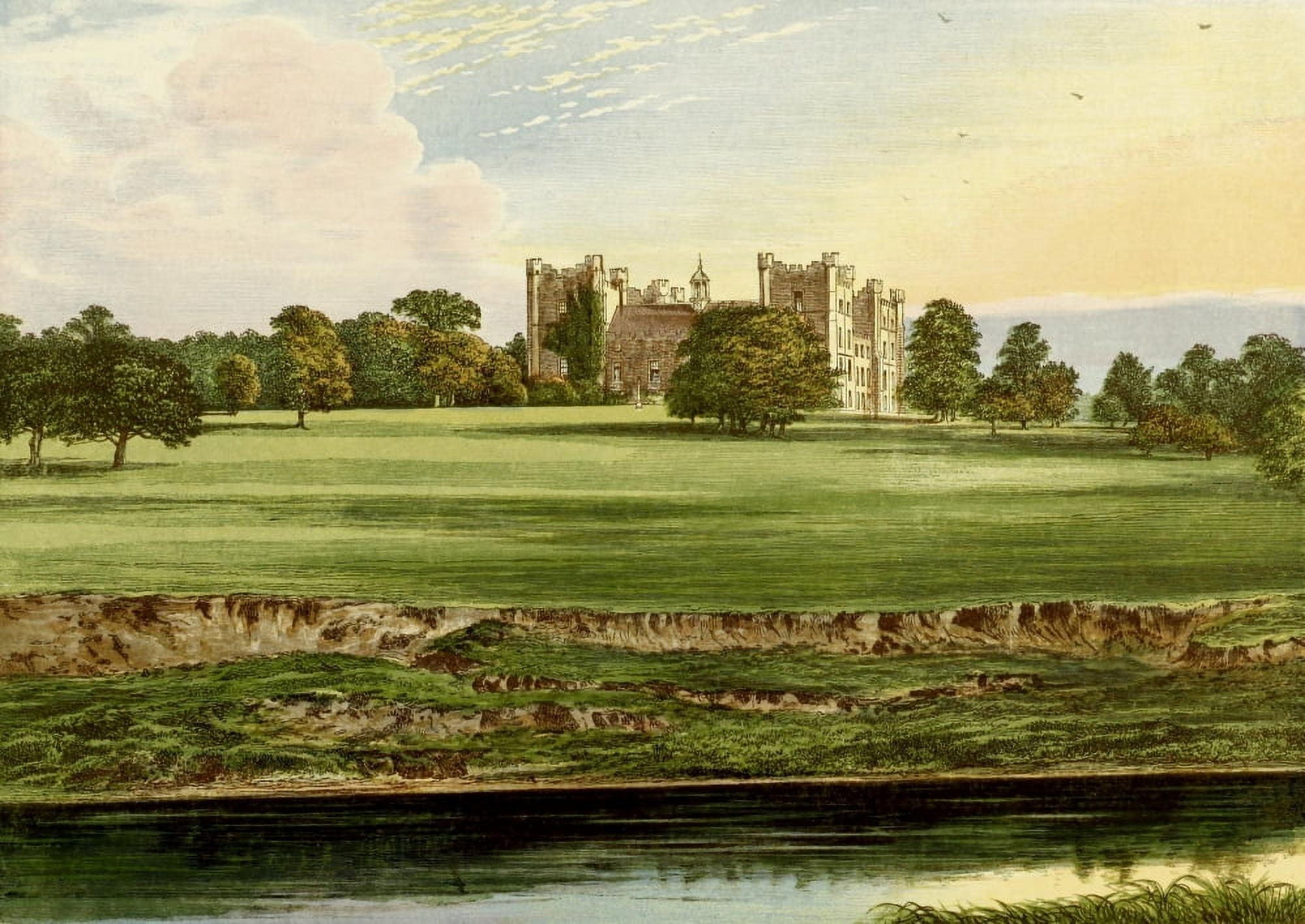 Views of Seats 1880 Lumley Castle Canvas Art - AF Lydon (24 x 36)