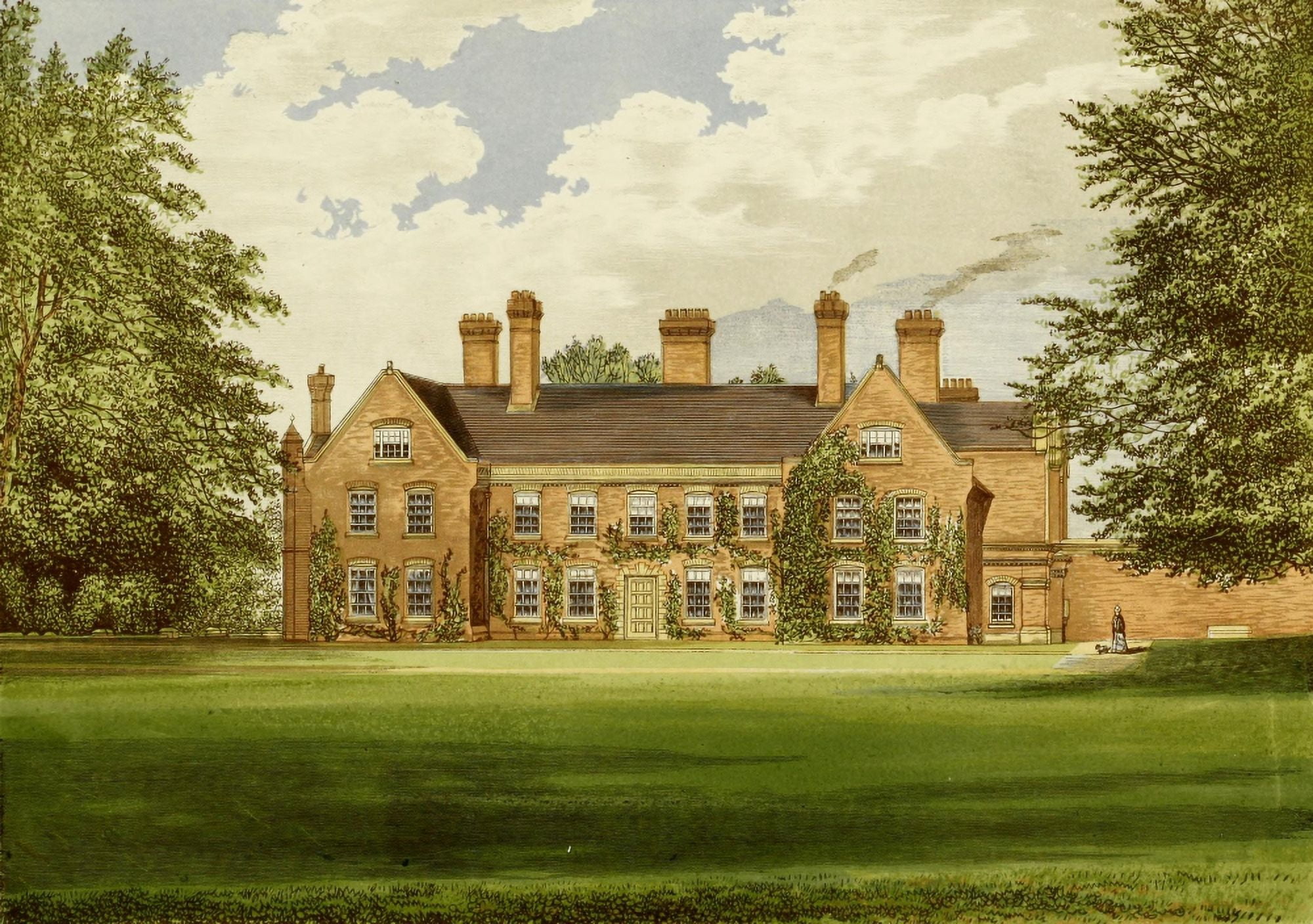 Views of Seats 1880 Nether Hall Canvas Art - AF Lydon (24 x 36)
