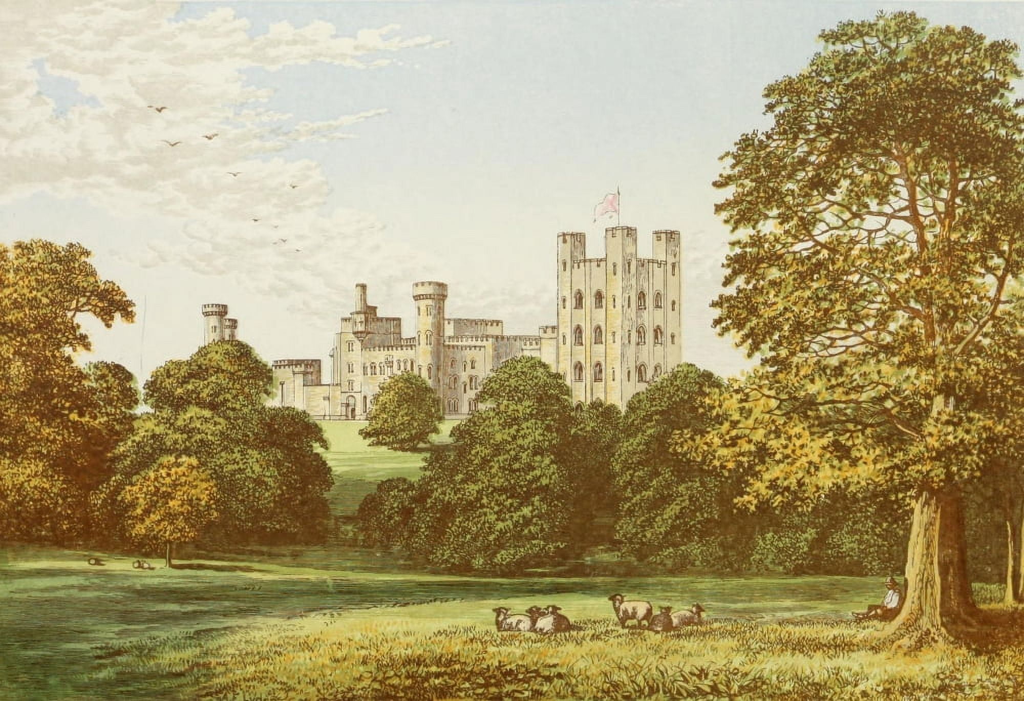 Views of Seats 1880 Penrhyn Castle Canvas Art - AF Lydon (18 x 24)
