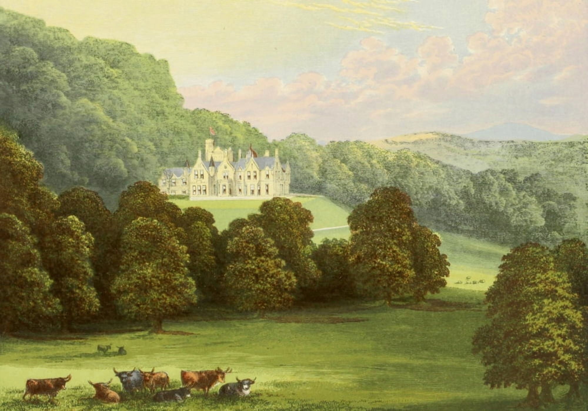 Views of Seats 1880 Philiphaugh Canvas Art - AF Lydon (18 x 24)