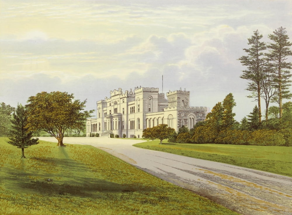 Views of Seats 1880 Rossie Castle Canvas Art - AF Lydon (18 x 24)