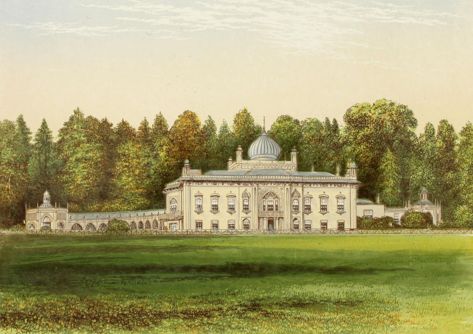 Views of Seats 1880 Sezincote Canvas Art - AF Lydon (18 x 24)