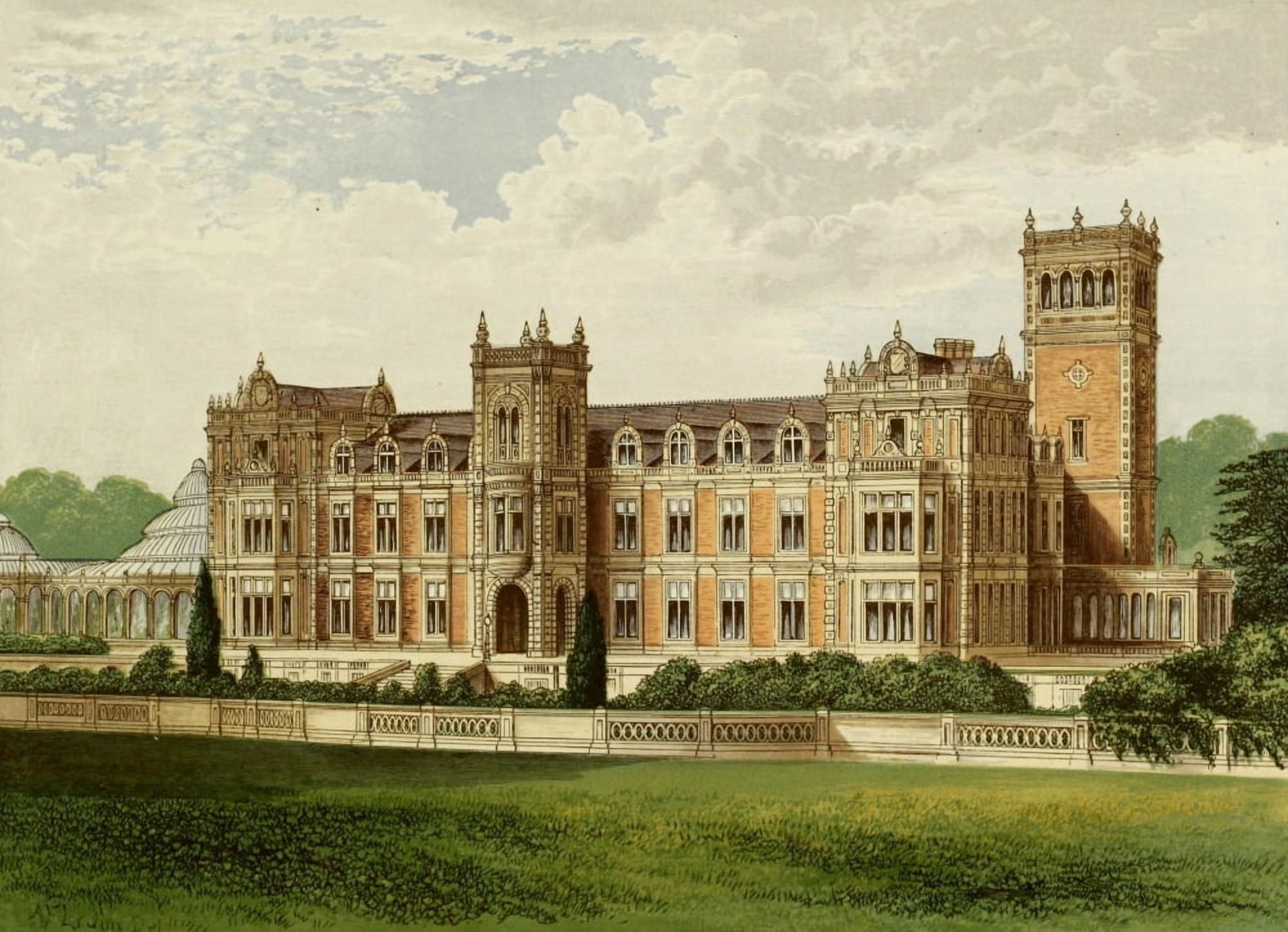 Views of Seats 1880 Somerleyton Canvas Art - AF Lydon (18 x 24)